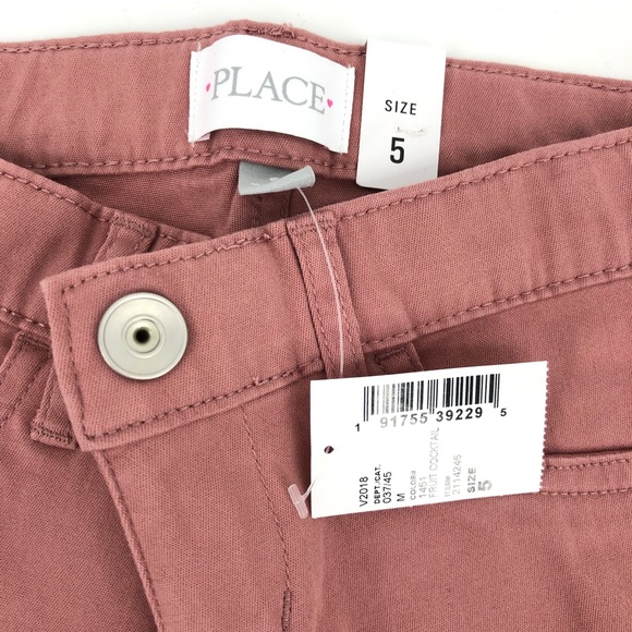 Children's Place Girls Mauve Pink Zip Front Adjustable Jeggings Size 5 NWT - Picture 4 of 6